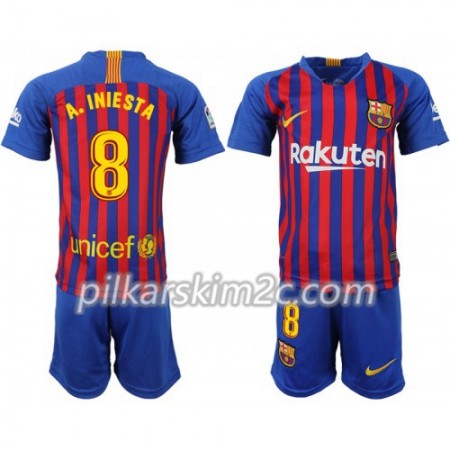 Koszulka FC Barcelona A_Iniesta 8 Dziecięca Główna 2018-2019 - Koszulki Piłkarskie